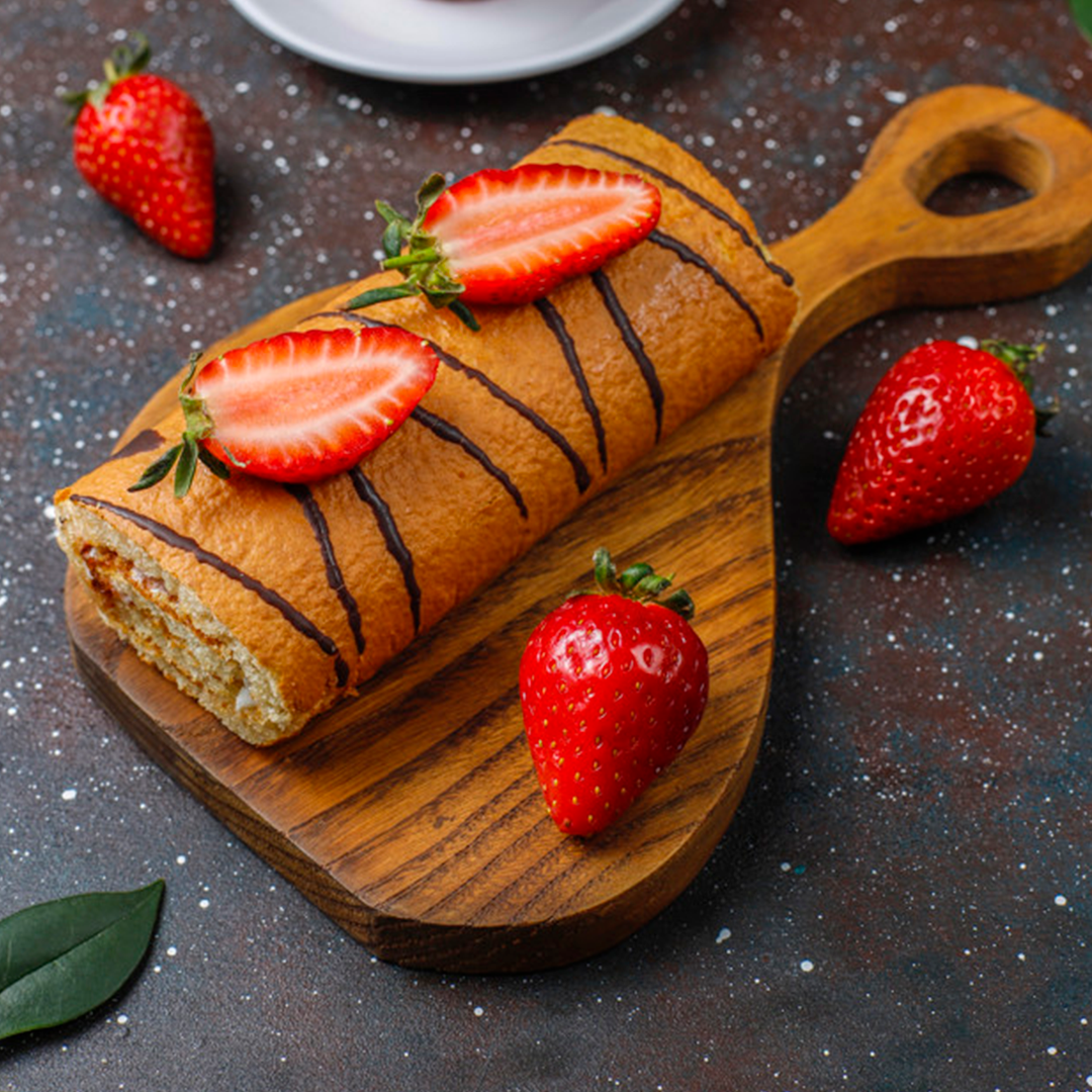 rocambole de frutas vermelhas
